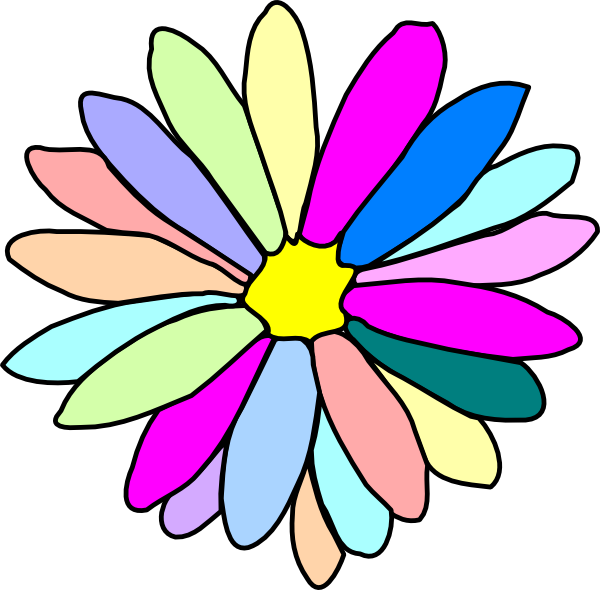 Colorful Flower Clip Art At Clker Com Vector Online - Flower Clip Art (600x590)