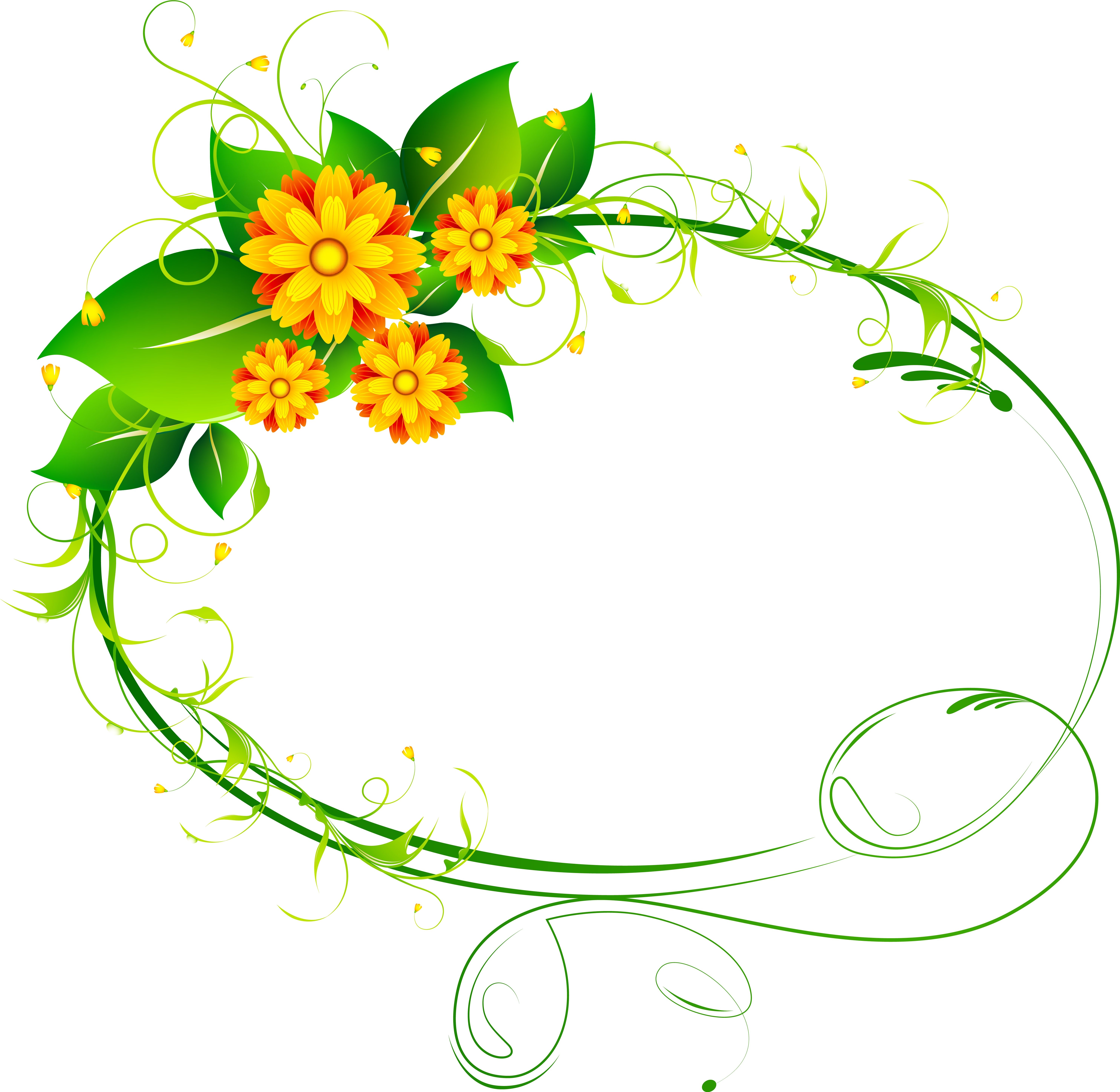 Floral Oval Decor Png Clip-art Image - Floral Oval Decor Png Clip-art Image (6126x5971)