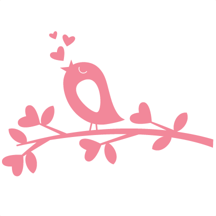 Branch Clipart Scrapbook - Gambar Love Birds Pink Png (432x432)
