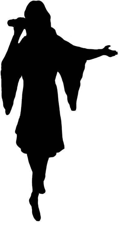 Cowgirl Silhouette, Silhouette Of Singer - Girl Singing Silhouette Png (407x740)