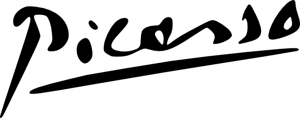 Free Vector Picasso Signature Clip Art - Picasso Signature (600x237)
