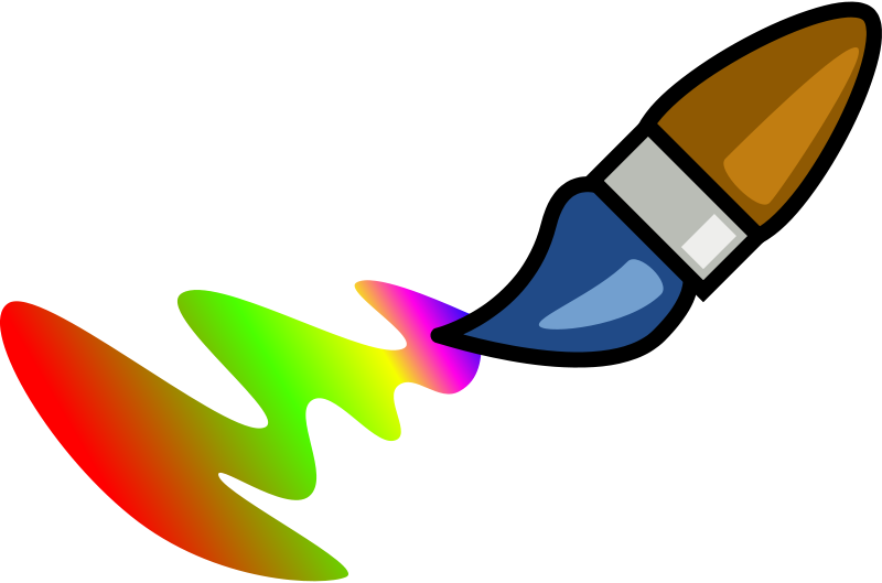 Free Vector Color Brush Cartoon Clip Art - Paint Stainless Steel Travel Mug (800x529)