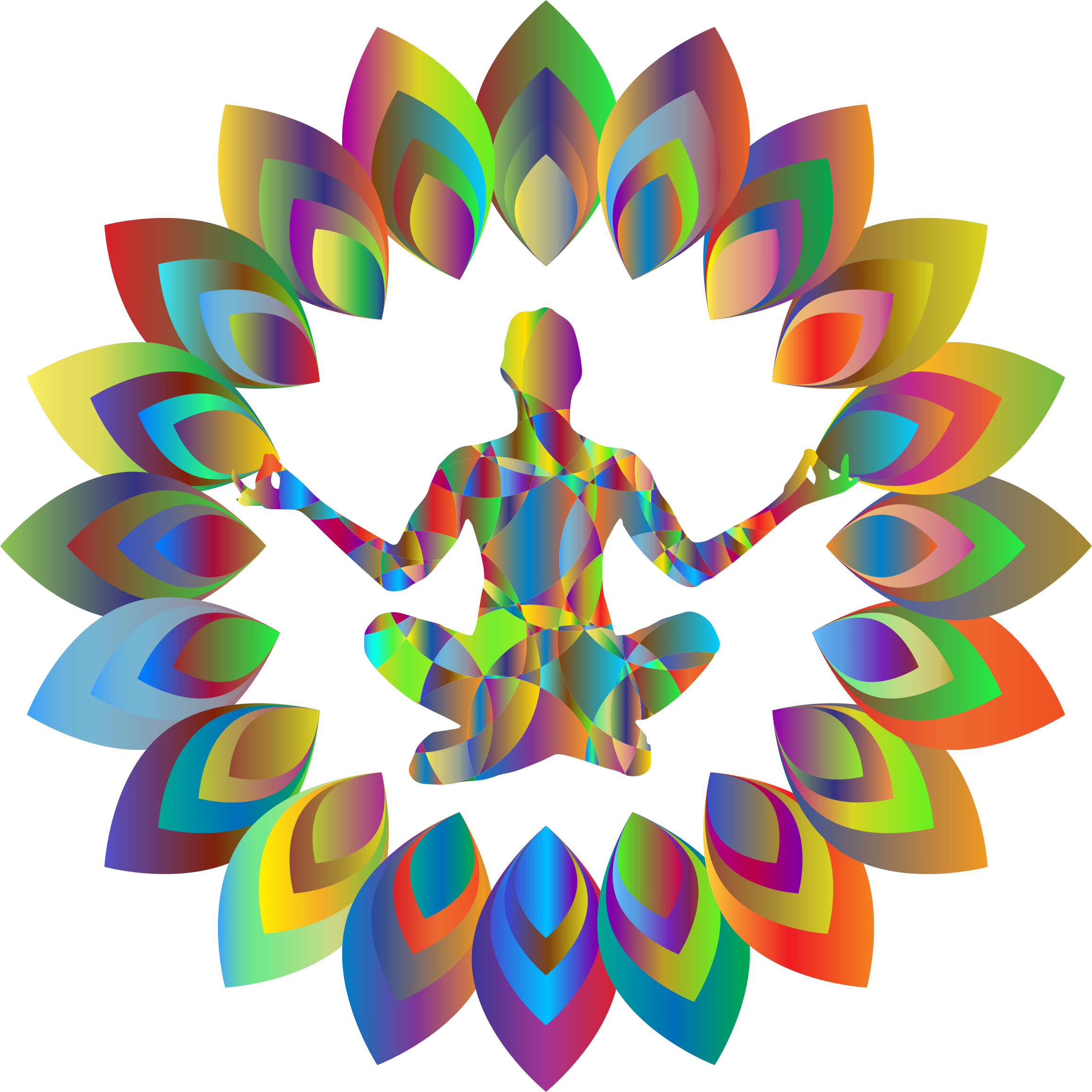 Clipart Prismatic Abstract Blossom Yoga Pose - Yoga Png Cliparts Transparent (2314x2314)
