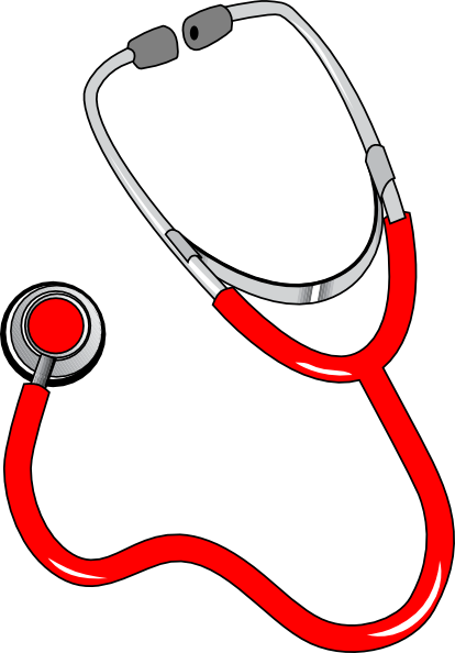 Red Stethoscope Clip Art - Stethoscope Clip Art (414x594)