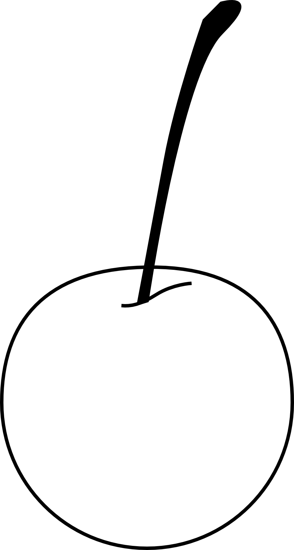 Cherry Black White Line Art 999px 60 - Apple (999x1863)