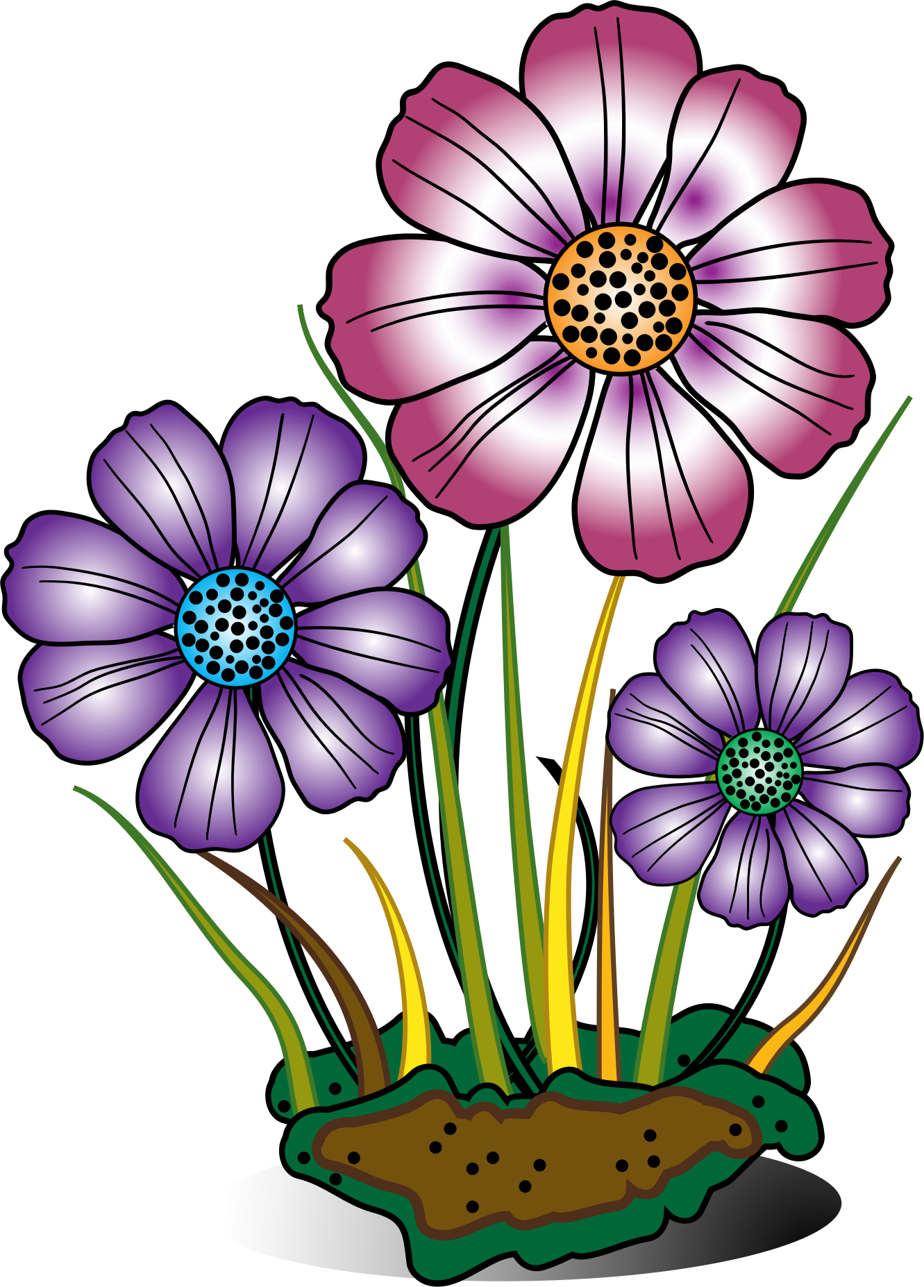 Flower In Bloom Clip Art - Best Drawing Of Flowers (1331x1854)