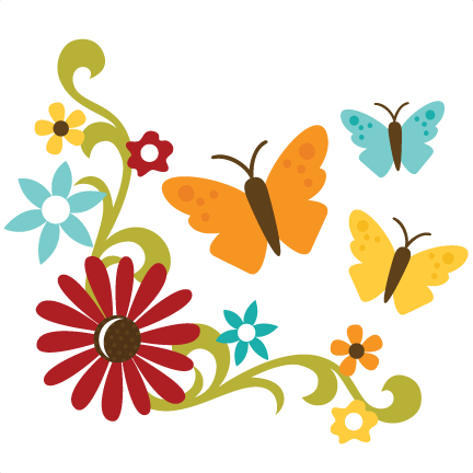 Flowers With Flourish Erflies Svg Files For Sbooking - Best Friends Forever Png (432x432)