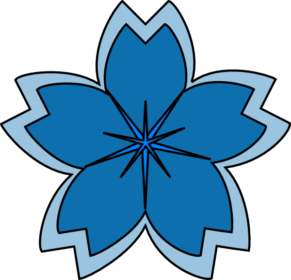 Blue Sakura Blossom Clip Art - Clip Art (600x576)