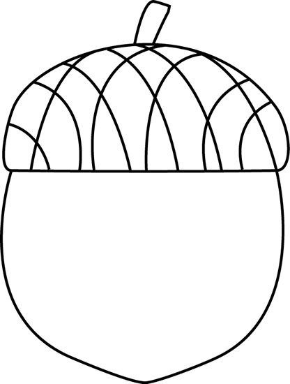 Black And White Acorn - Autumn Related Worksheets Free (416x550)