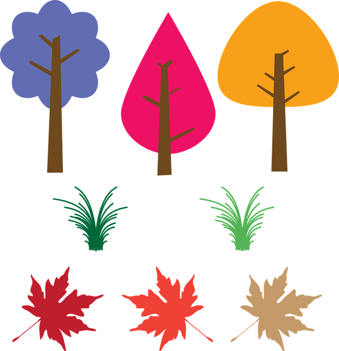 Trees, Leaves, Fallen Leaves, Colorful - Fall Leaves Clip Art (696x720)