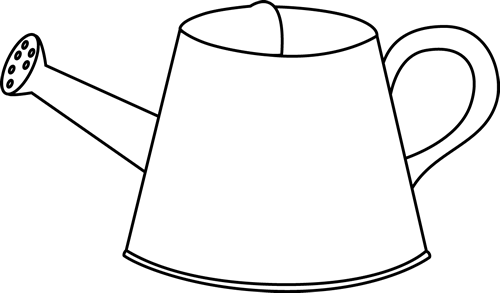 Black And White Watering Can - Clip Art (500x293)
