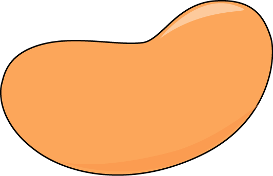 Orange Jelly Bean With A Black Outline - Clipart Of A Bean (532x344)