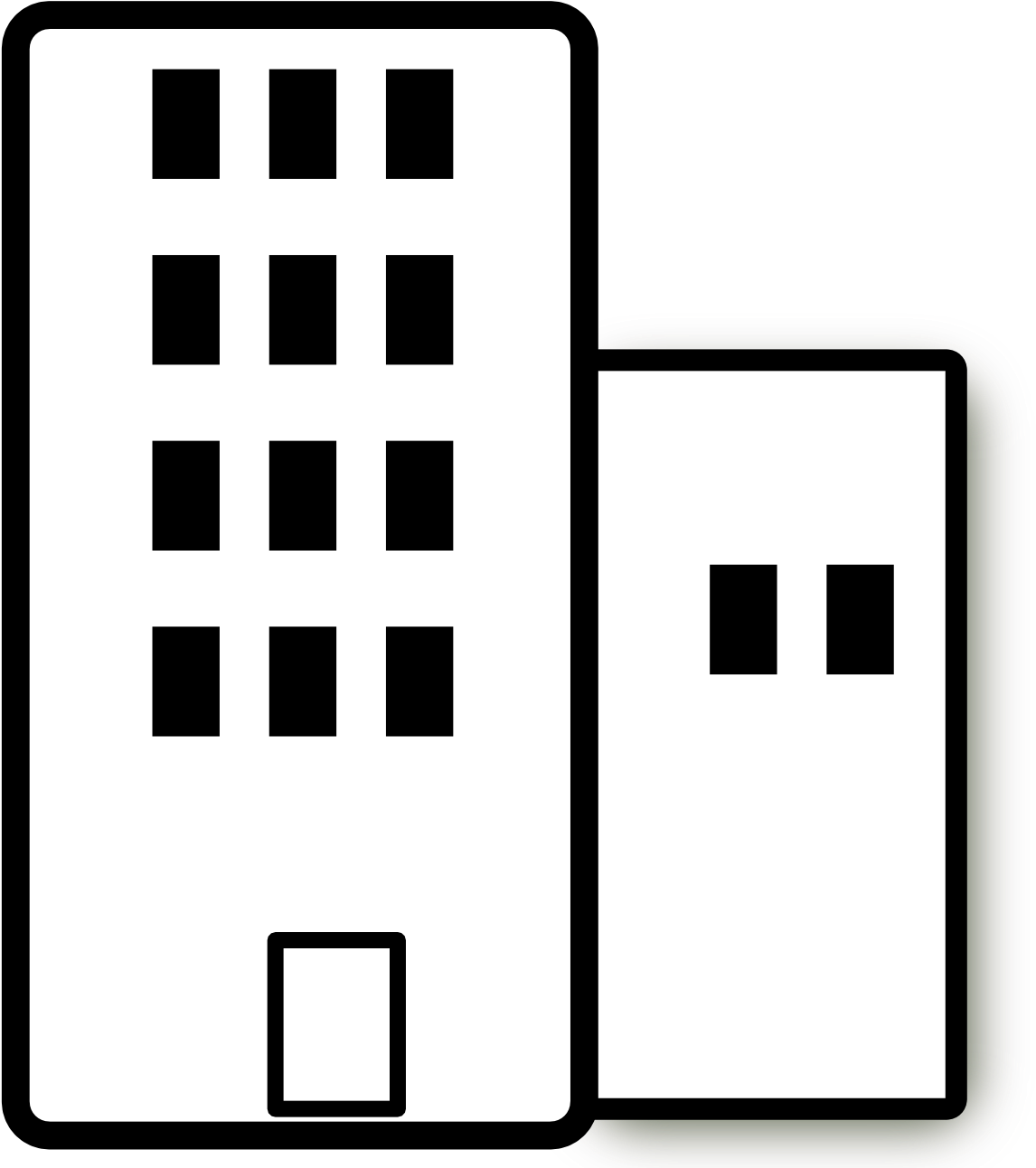 Apartment Cliparts - Apartment Clipart Black And White (1331x1331)