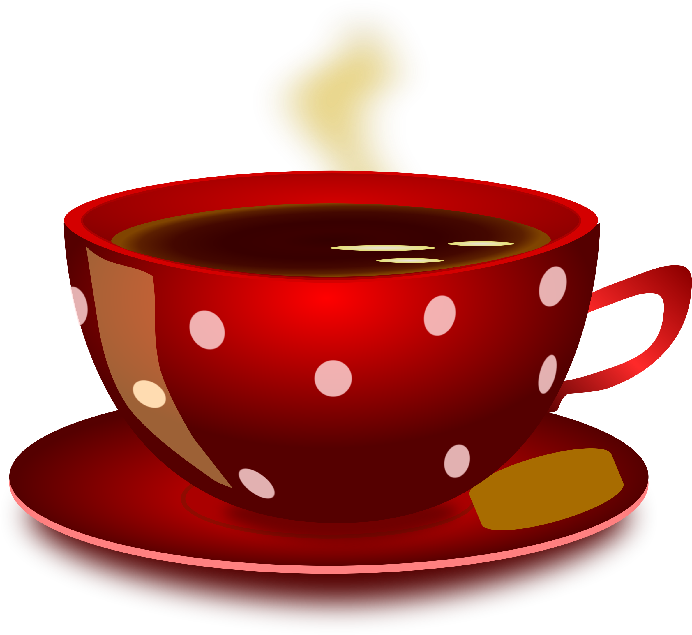 Cup Of Tea Clipart, Vector Clip Art Online, Royalty - Red Cup Of Tea (2376x2180)