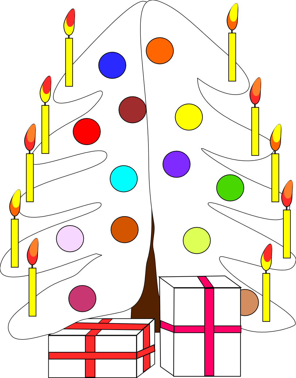 Xmas Christmas Tree Black White Art Colouring 999px - Christmas Day (999x1275)