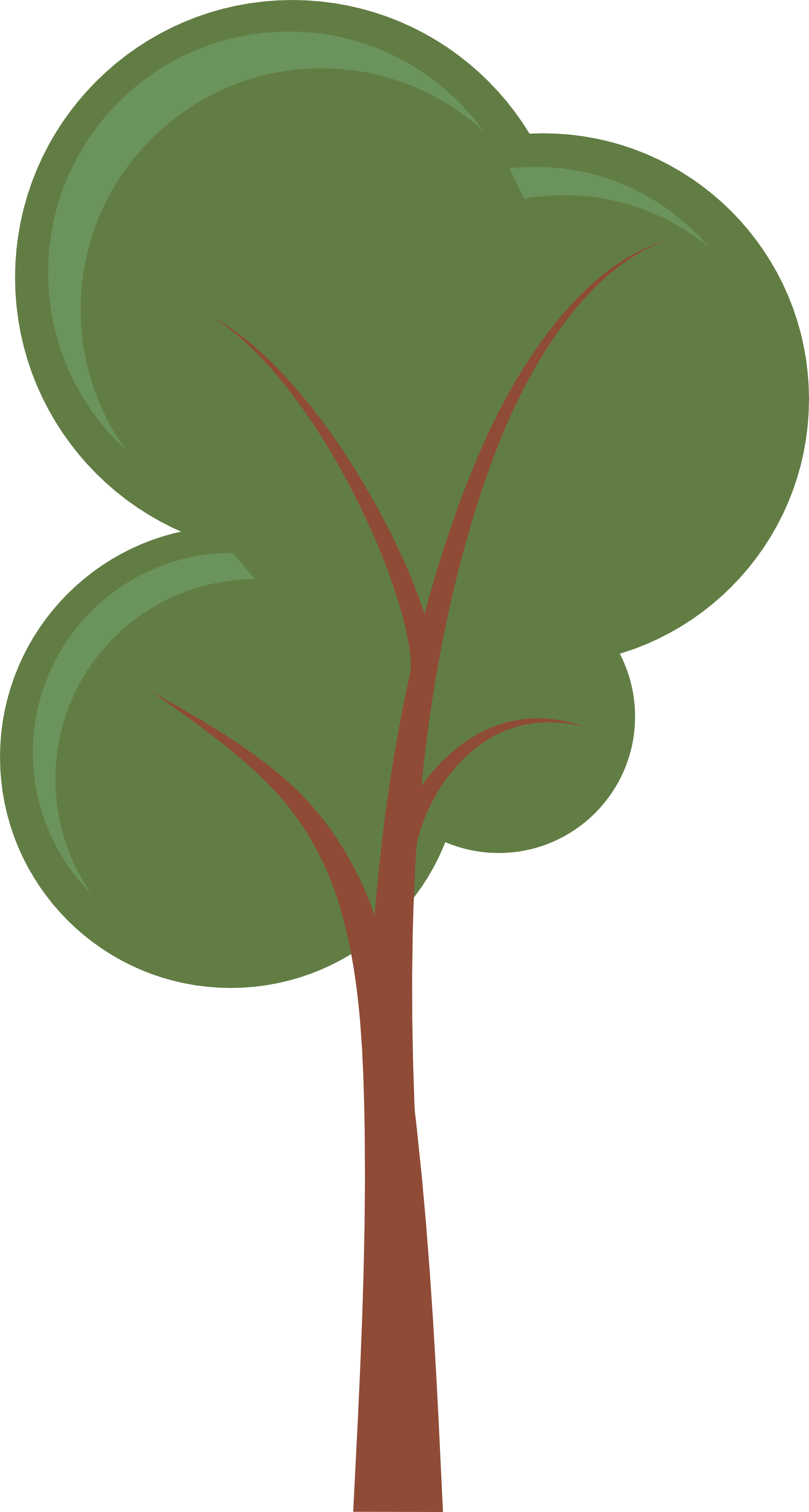 Transparent Tree Cliparts - Cartoon Trees (1969x3678)