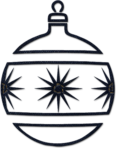 Christmas Tree Ornaments Clipart - Black And White Ornament (600x600)