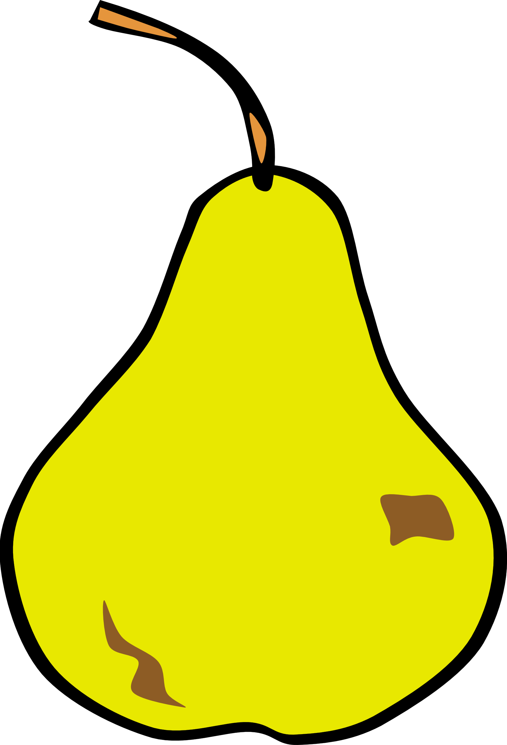 Pear Clipart Transparent - Pear Clip Art (1633x2400)