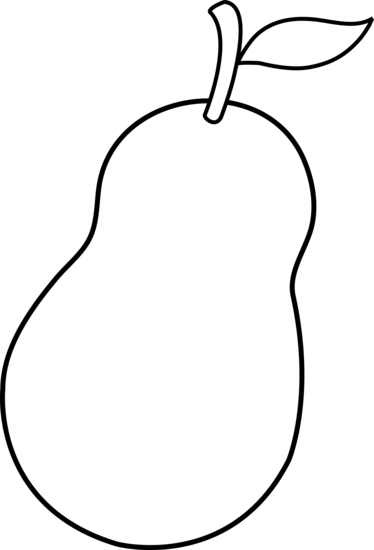 Clipart Info - Pear Cartoon Black And White (374x550)