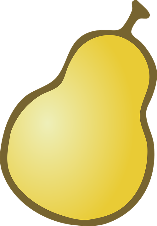Fruit, Outline, Cartoon, Free, Pear, Fruits - Pear Clipart Free (499x720)