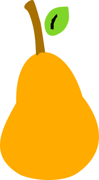 Orange Pear Clip Art At Clker - Pear Png Transparent (330x597)