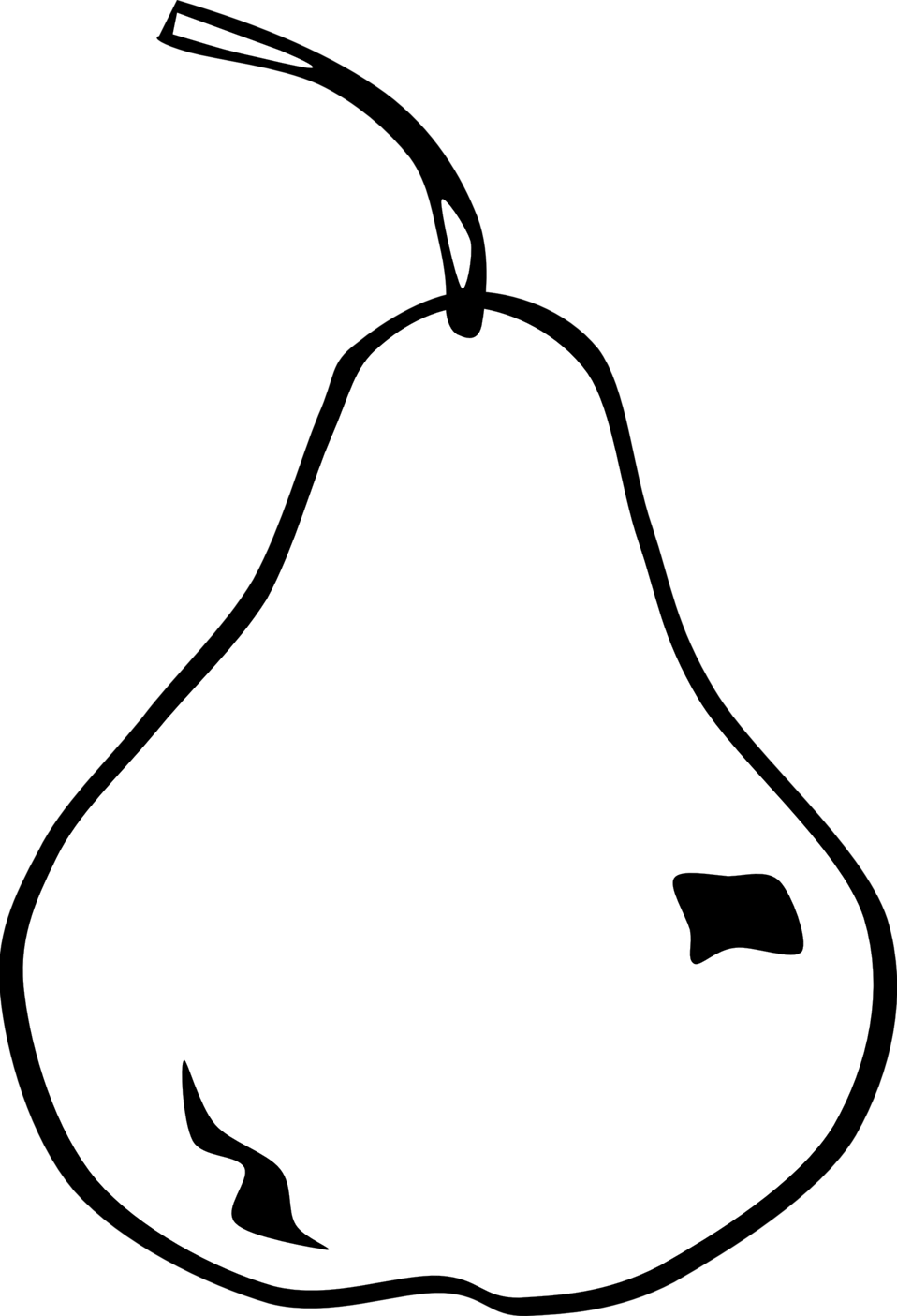 Illustration Of A Pear - Pear Black And White (958x1405)