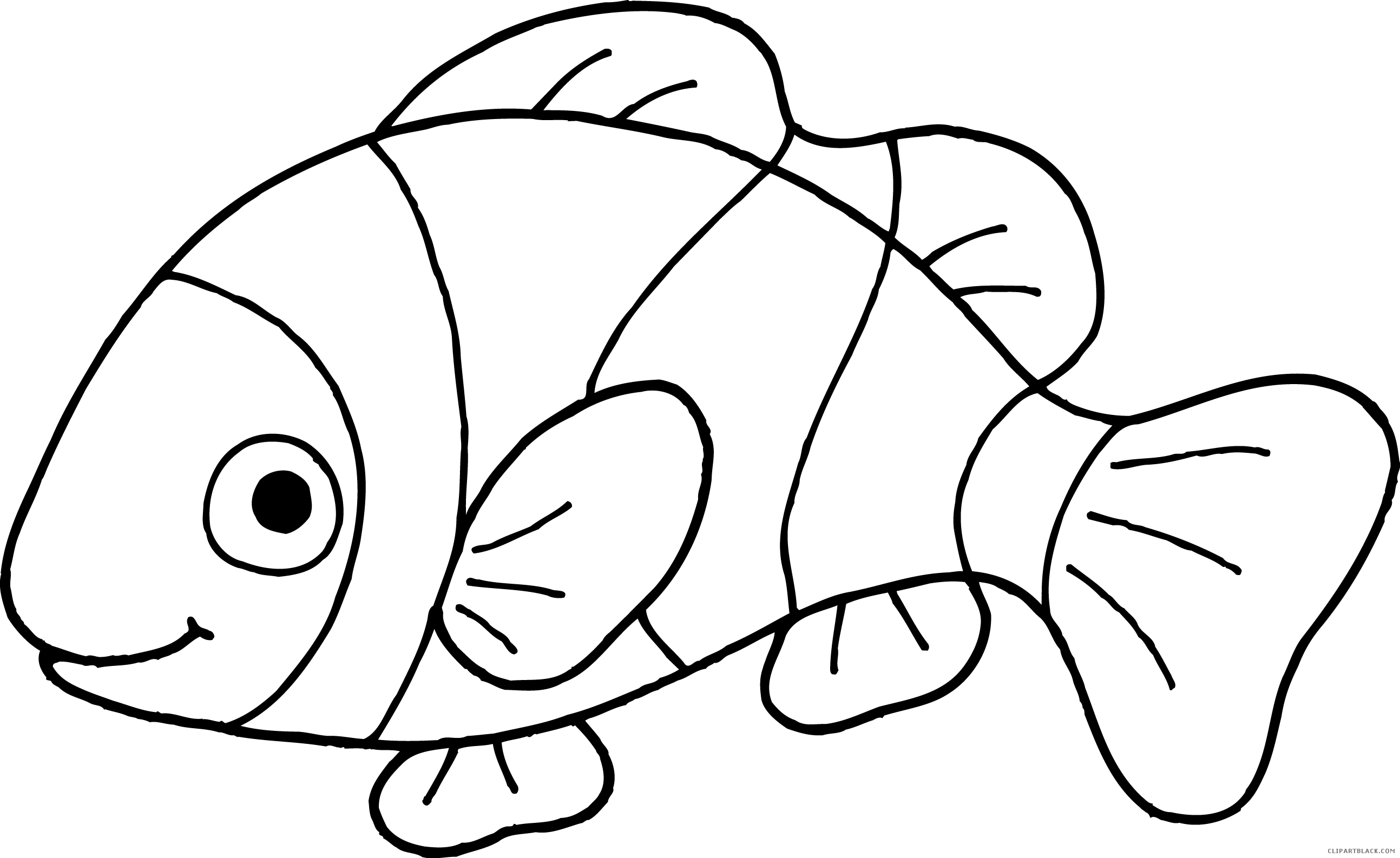 Fish Clip Art Free Black And White - Fish Black And White (2587x1586)