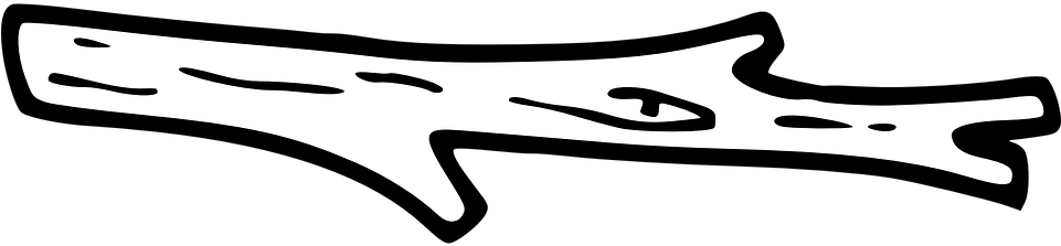 Branch Stick Wooden Tree Plant Stem Cut Woody - Log Clipart Black And White (1280x640)
