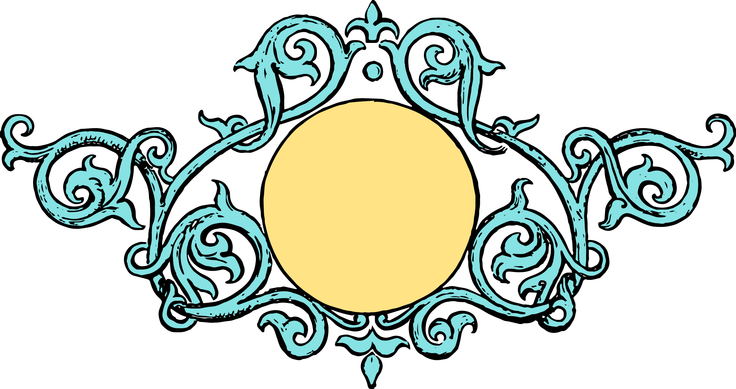 Download Colored Ornate Vintage Frame - Picture Frame (2396x1269)