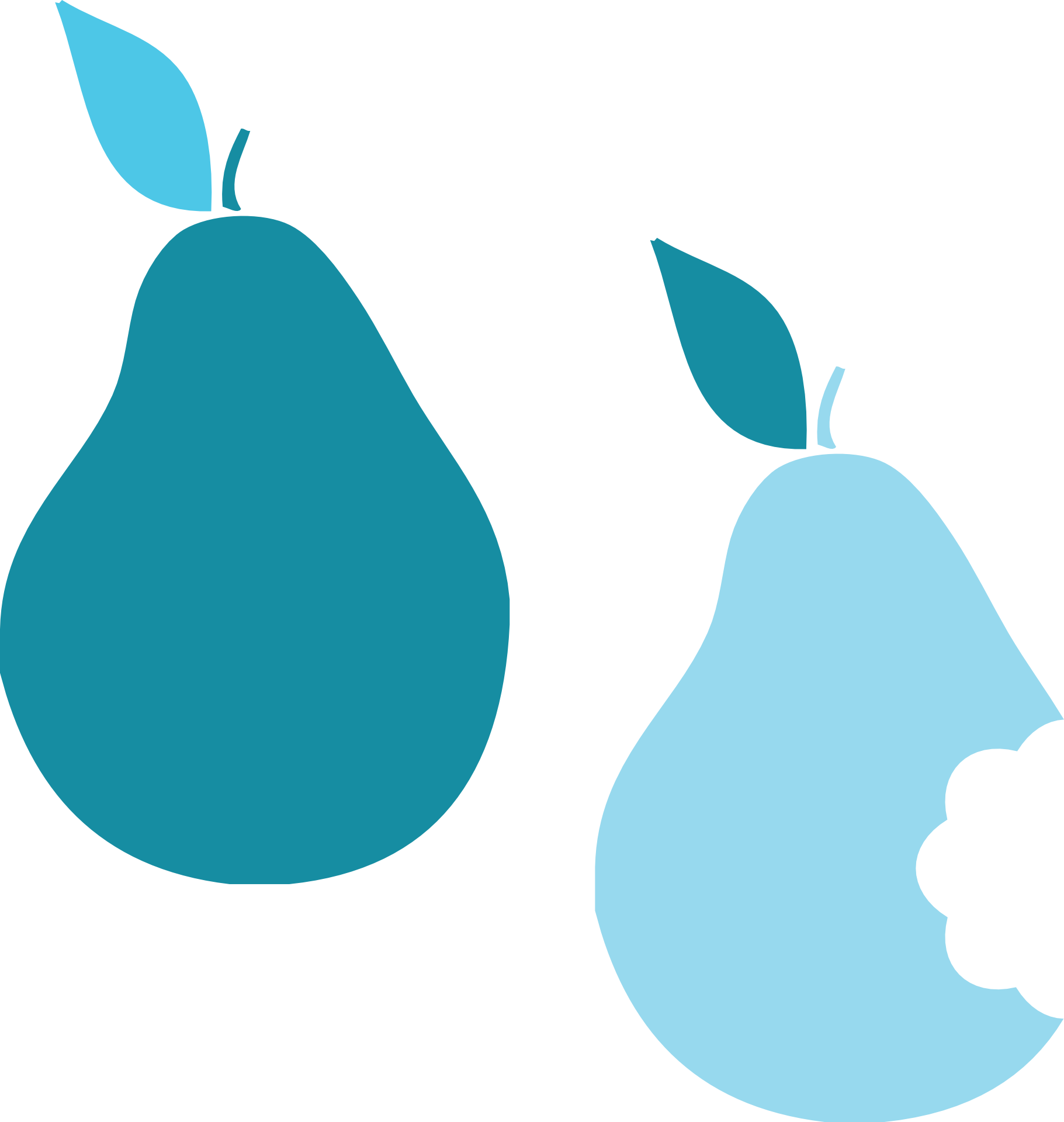 Blue Pear Clip Art (683x720)