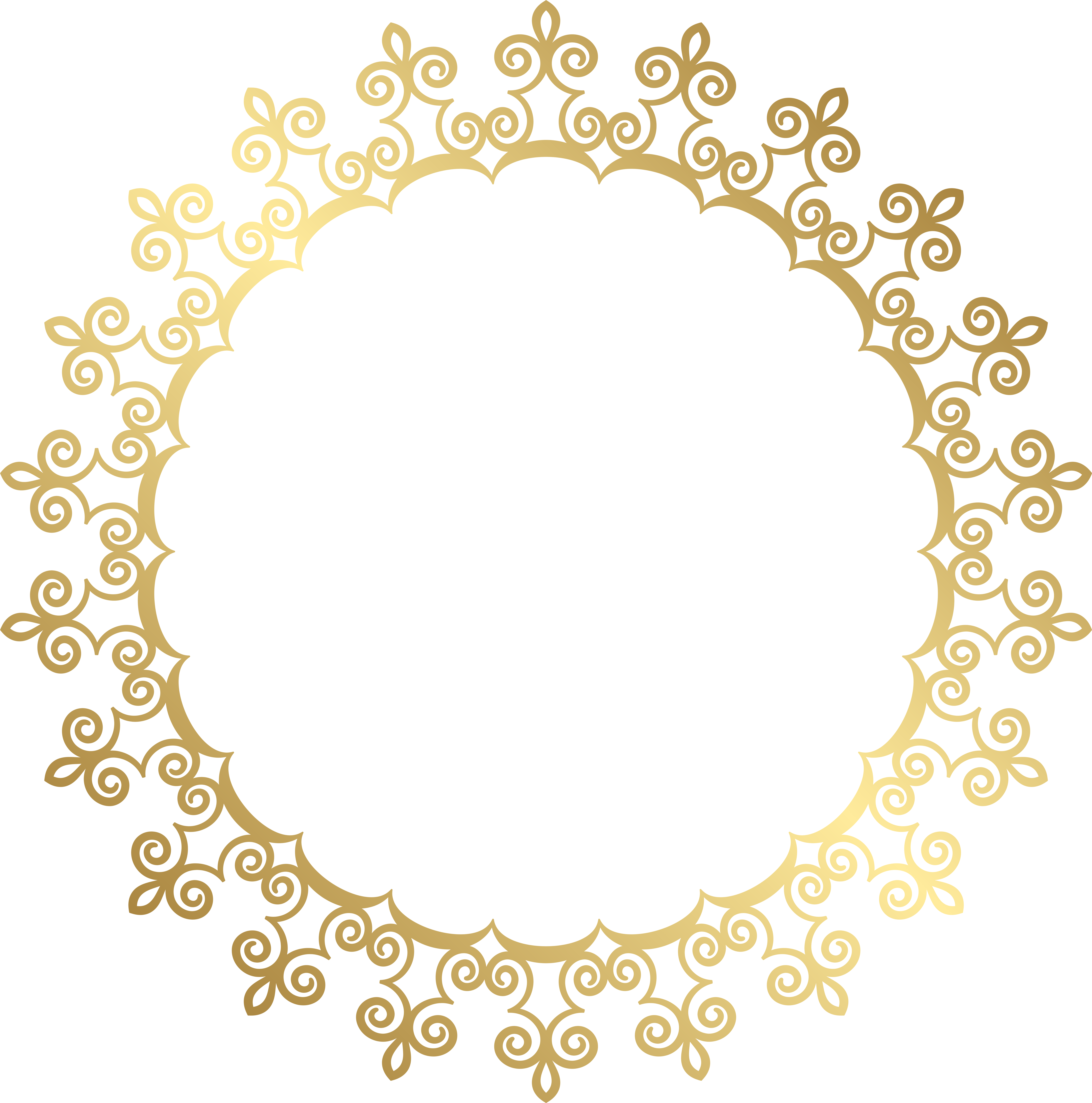Round Gold Border Frame Transparent Clip Art Image - Round Gold Border Frame Transparent Clip Art Image (7919x8000)