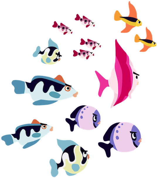 School Fish Cliparts - School Of Fish Png (550x613)