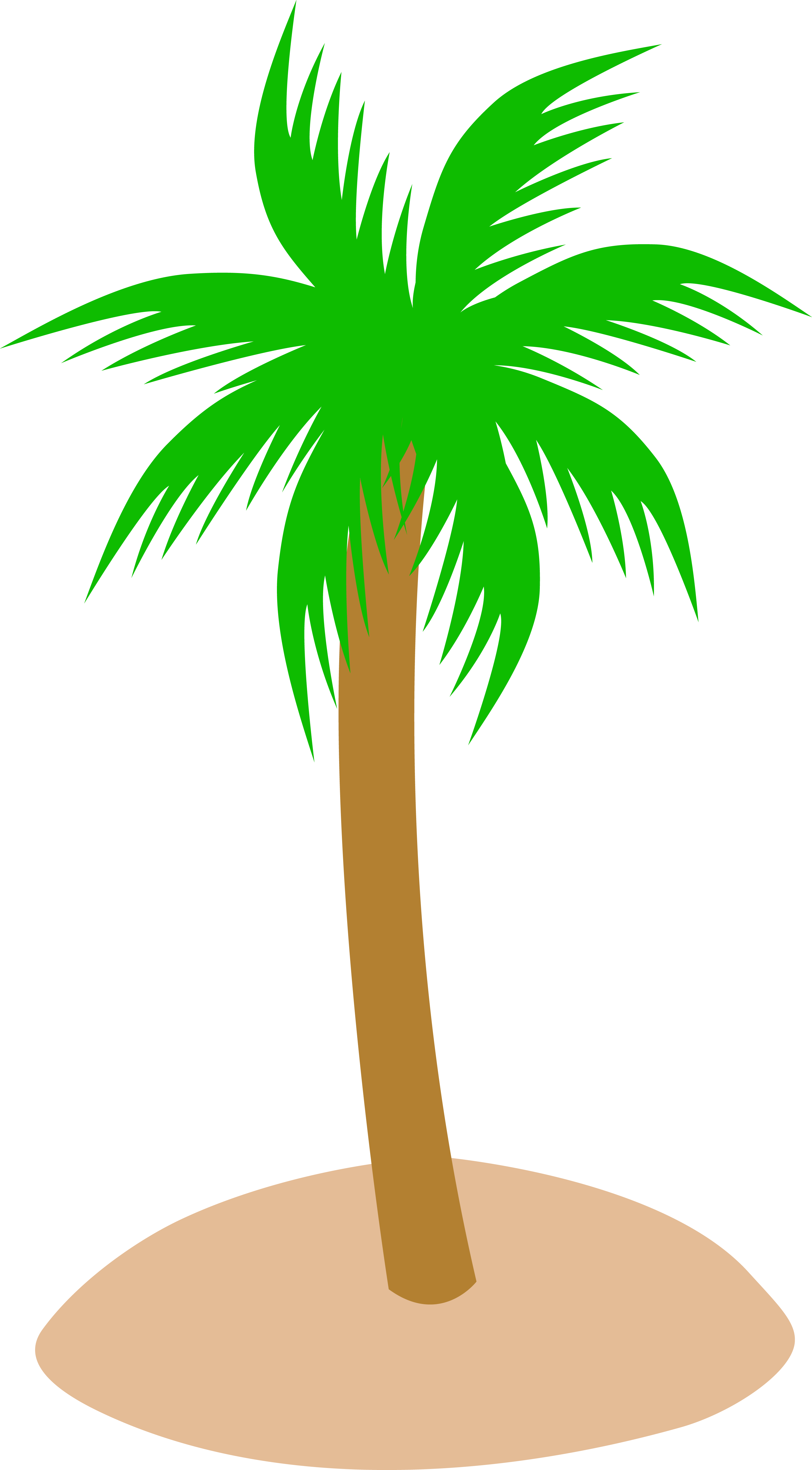 Cartoon Palmtree - Palm Tree On Sand - (3237x5853) Png Clipart Download