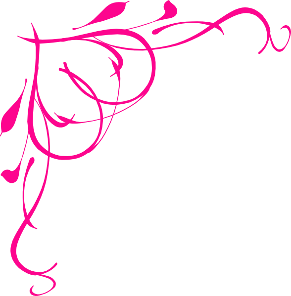 Hot Pink Heart Border Clip Art At Clker - Art Love Png (588x599)