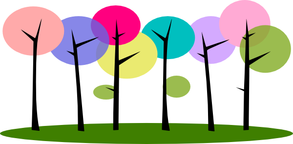 Trees In A Row Clipart (600x295)