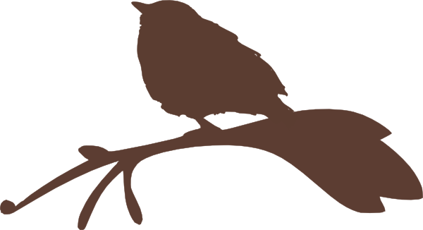 Bird On A Branch Silhouette Clip Art - Clip Art (600x326)