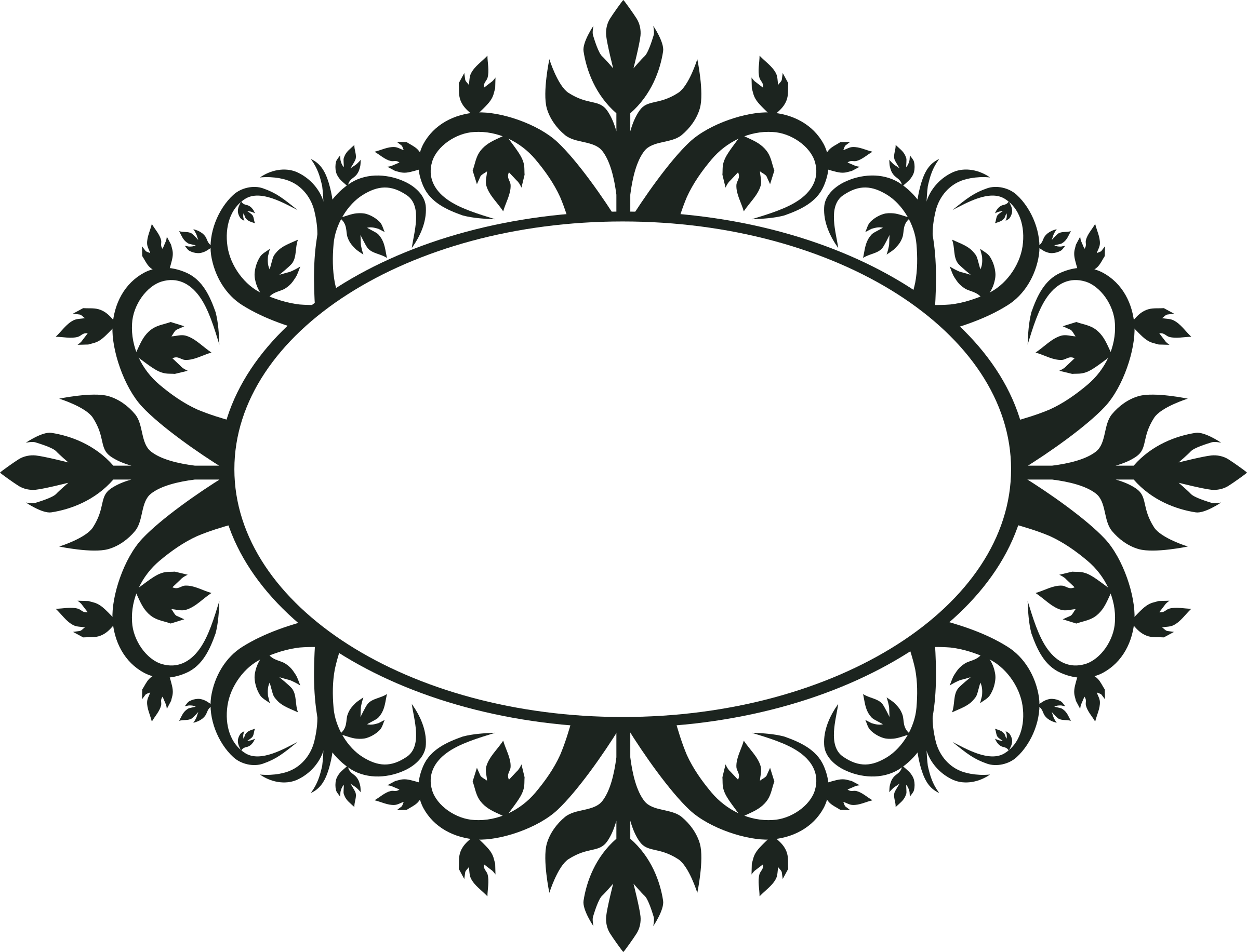 Vintage Shape Cliparts - Ornamental Oval Frames (2400x1833)