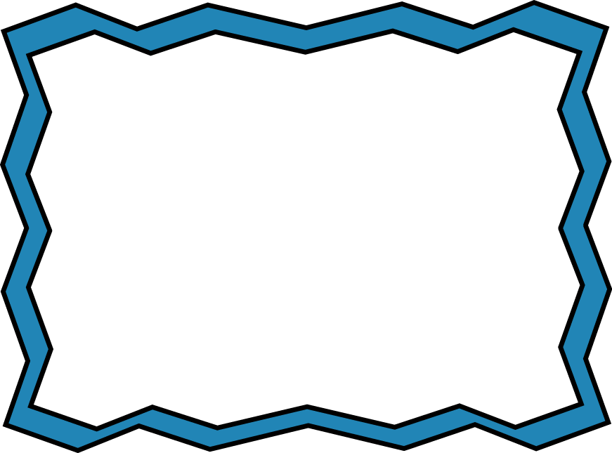 Blue Zig Zag Frame - Blue Clip Art Border (871x645)