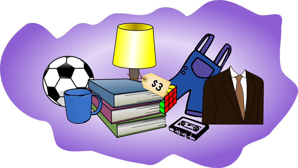 Many - Garage Sale Items Clip Art (1000x563)