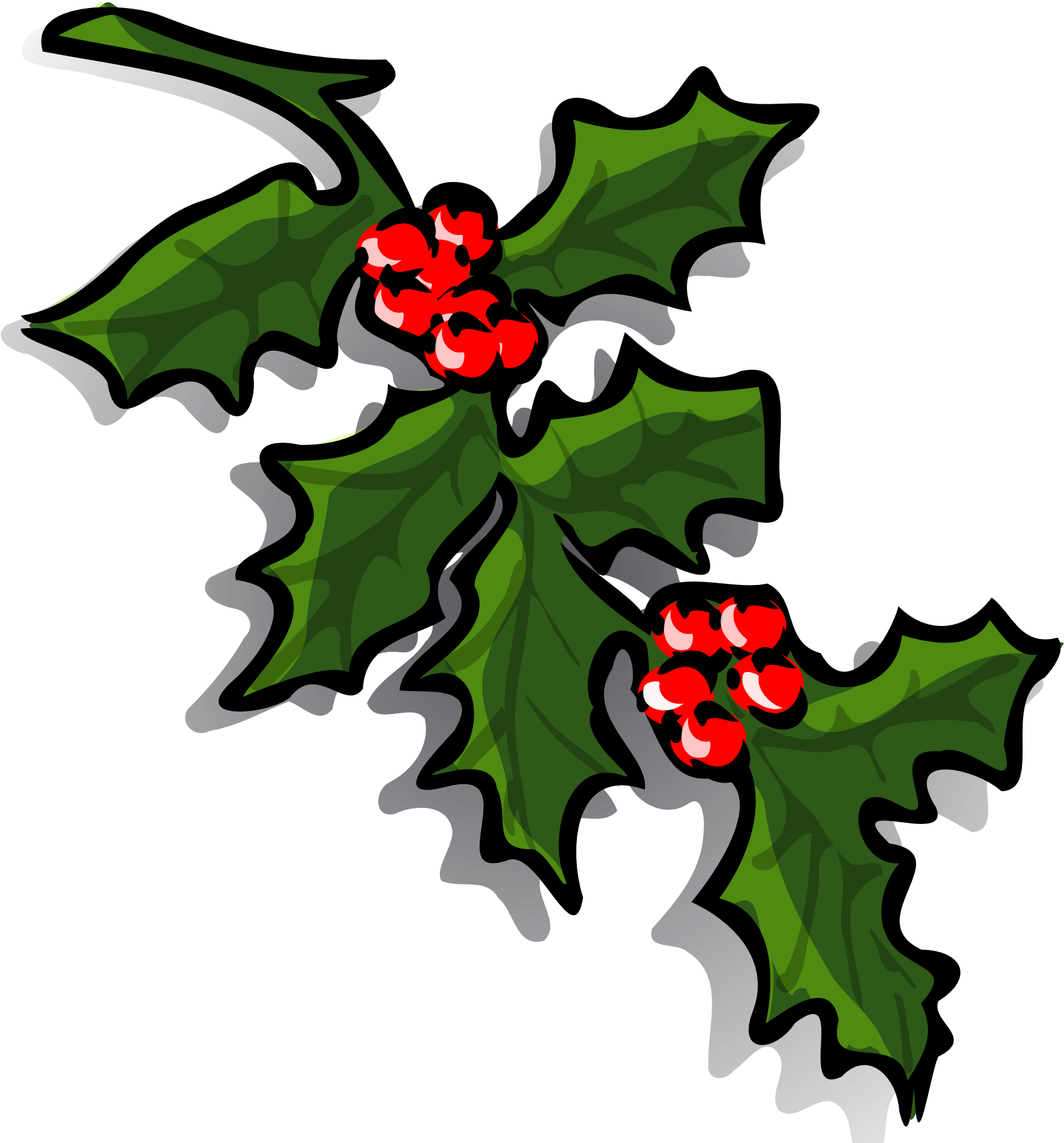 Xmas Stuff For Christmas Bells And Holly Clipart - Holly Branch Clip Art (2400x2499)