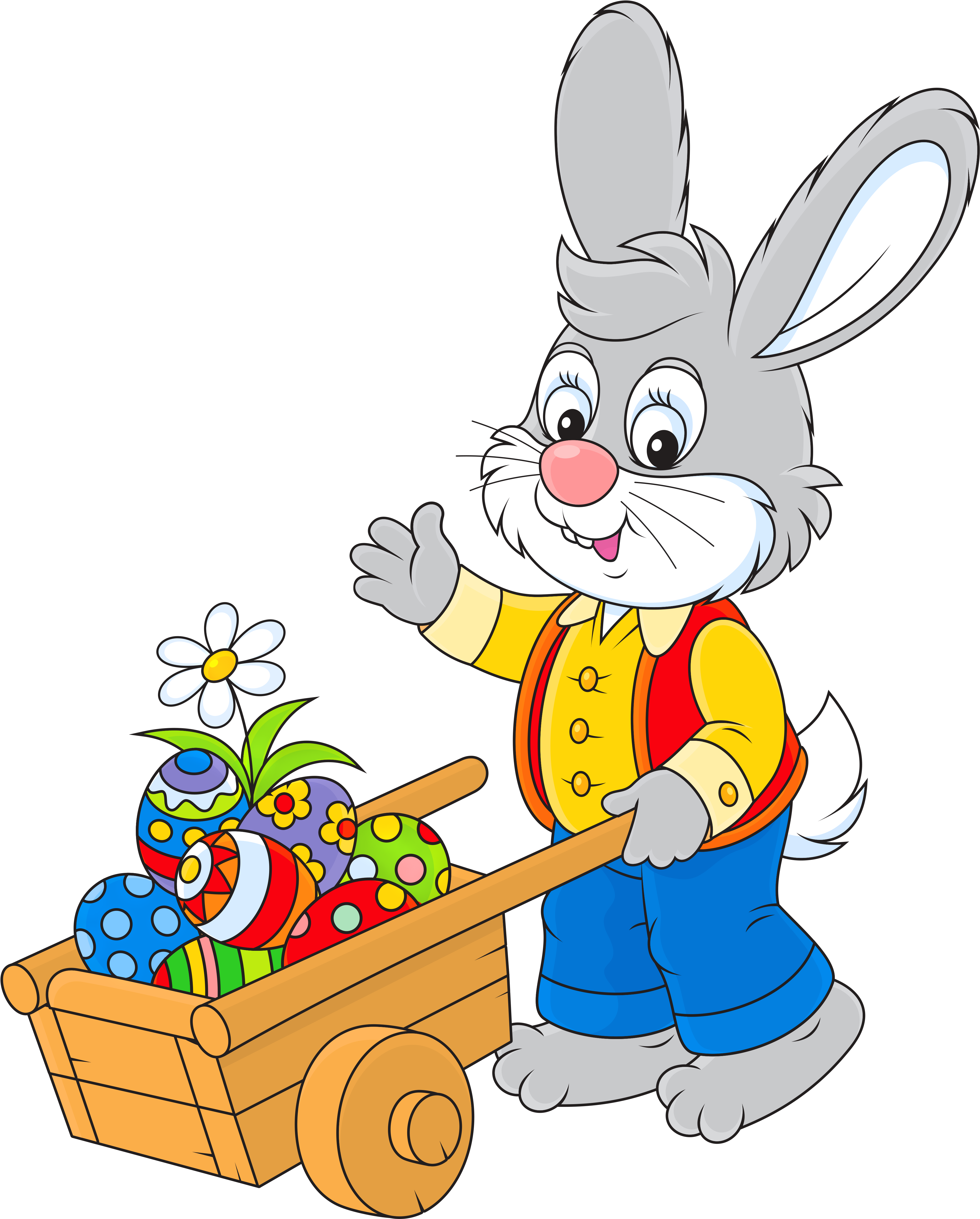 Easter Bunny With Egg Cart Png Pictureu200b Gallery - Topo De Bolo Pascoa Para Imprimir (4190x5126)