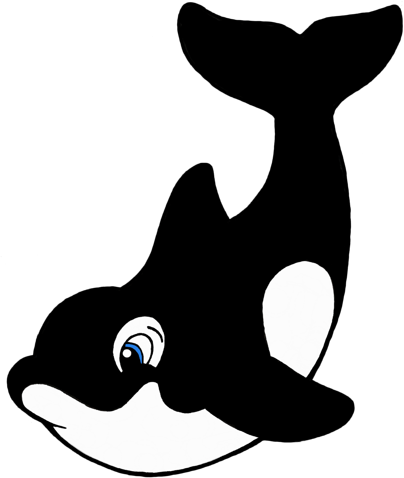 Whale Black And White Cartoon Killer Whale Free Download - Cartoon Killer Whale (1360x1600)