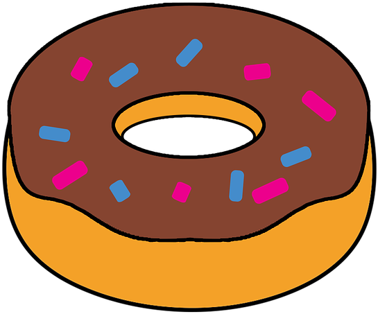 Doughnut, Clipart, Food, Snack, Fast-food, Cartoon - Food Clip Art (720x720)