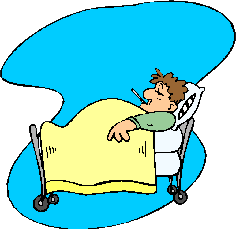 Handmade Sentiments Cards - Sick Person In Bed (848x785)