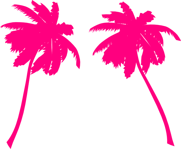 Pink Palm Tree Clip Art (600x494)