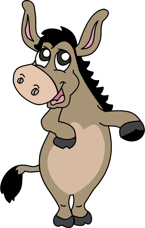 Free Cartoon Donkey Clip Art - Cartoon Donkey Standing Up (510x800)