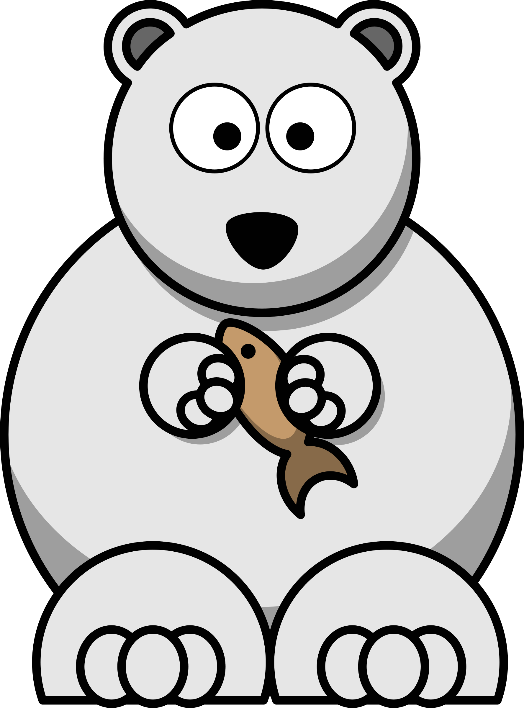 Cartoon Clipart Polar Bear - Cartoon Polar Bear Clipart (1776x2400)