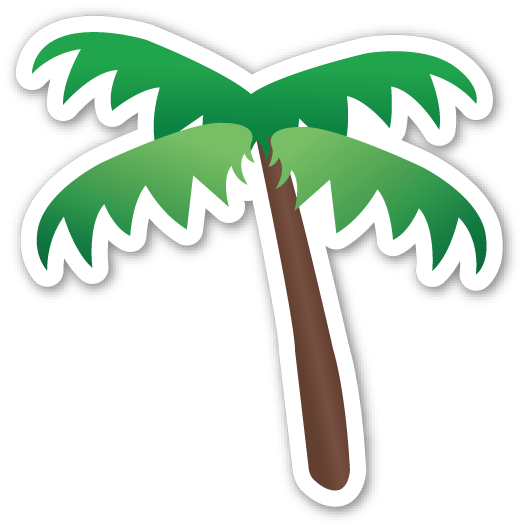Palm Tree Emoji Sticker (523x528)
