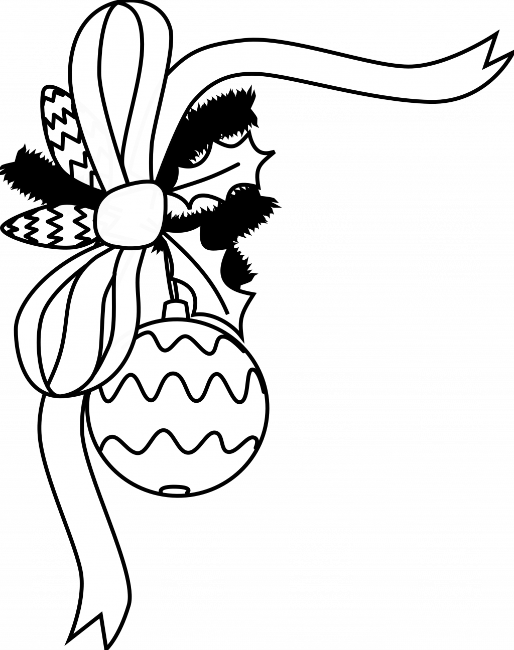 Christmas ~ Christmas Tree Clip Art Images Merry Free - Christmas Ornaments Black And White (1024x1296)