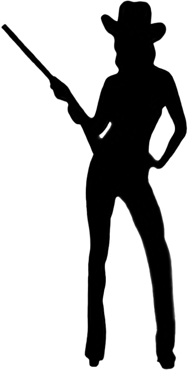 Silhouettes Of People - Cowgirl Silhouette Png (401x756)
